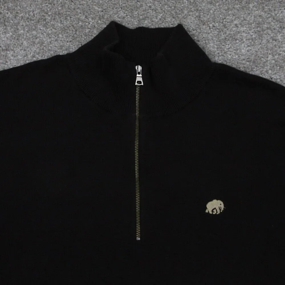 Banana Republic Sweatshirt Mens XL Brown 1/4 Zip 100% Cotton L/S‎ Pullover